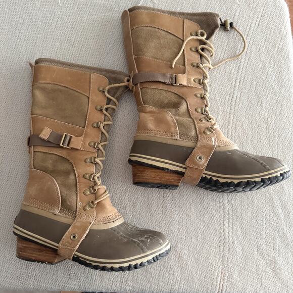 Sorel Brown Tan Conquest Carly Tall Boots - Size 9 - Picture 4 of 10